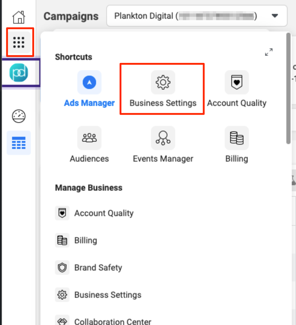 Facebook Business Settings