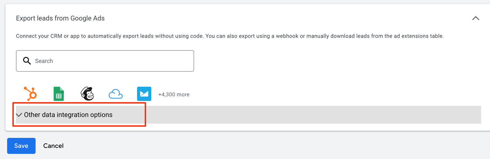 Export leads from Google Ads